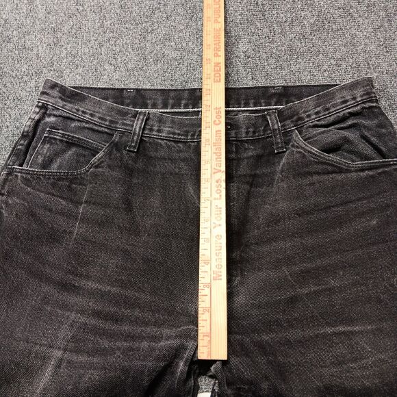Vintage Legendary Gold Jeans Men 38x32 Black Regular Fit Straight Leg Whiskered - Picture 8 of 11